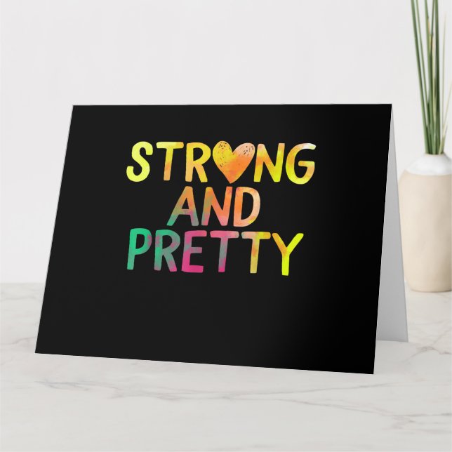 Pretty And Strong Woman Gym Workout Fitness Card (Front)