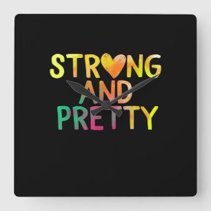 Pretty And Strong Woman Gym Workout Fitness Square Wall Clock