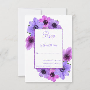 Pretty Anemones Floral RSVP Card