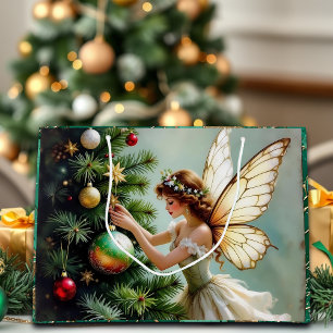 Pretty Angel Fairy Christmas Large Gift Bag