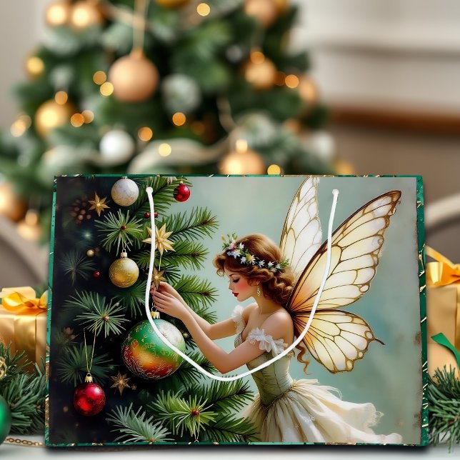 Pretty Angel Fairy Christmas Large Gift Bag (Creator Uploaded)