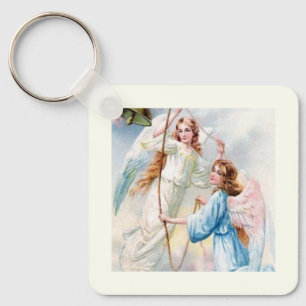 Pretty Angels With Bell Key Ring