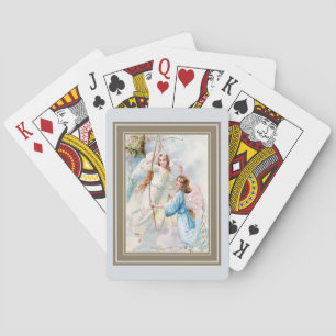 Pretty Angels With Bell Playing Cards
