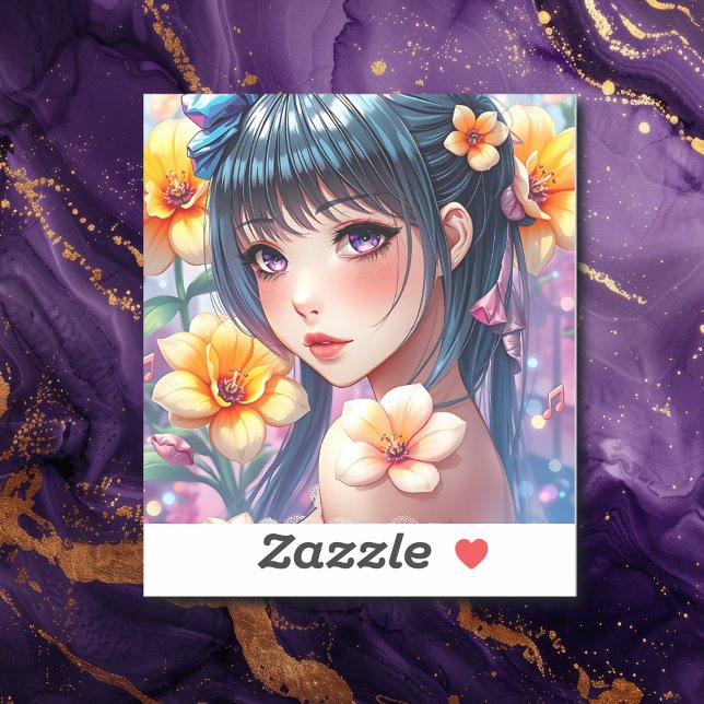 Pretty Anime Girl with Purple Eyes  (Creator Uploaded)