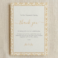 Pretty antique flower Wedding thank you Table Card