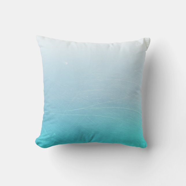 Pretty Aqua Blue Gradient Throw Pillow (Front)