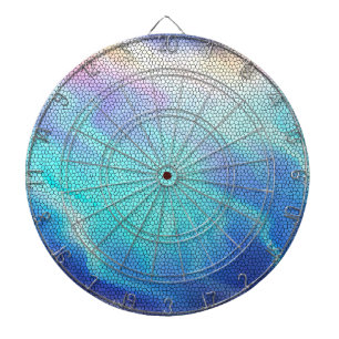 Pretty Aqua Blue Purple Pastel Mosaic Tiles Dartboard