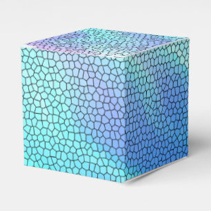 Pretty Aqua Blue Purple Pastel Mosaic Tiles Favour Box