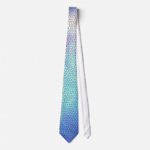 Pretty Aqua Blue Purple Pastel Mosaic Tiles Tie