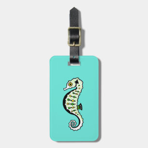 Pretty aqua SEAHORSE-Wildlife - Nature Luggage Tag