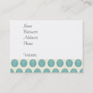 Pretty Aqua Teal Blue Shell Beach Pattern Gifts Business Card