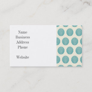 Pretty Aqua Teal Blue Shell Beach Pattern Gifts Business Card