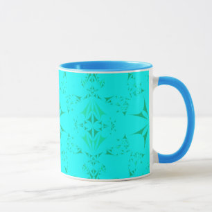 Pretty Aqua Turquoise Bohemian Tribal Pattern Mug