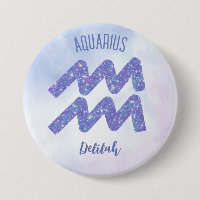 Pretty Aquarius Astrology Sign Personalized Purple