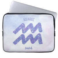 Pretty Aquarius Astrology Sign Personalized Purple