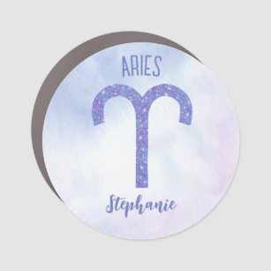 Pretty Aries Astrology Sign Personalised Purple
