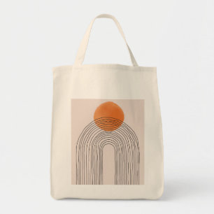 Pretty Art Line Circle Print Tote Bag