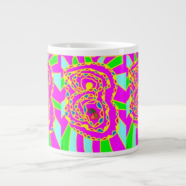 Pretty art pattrns mosaic round large coffee mug (Front)