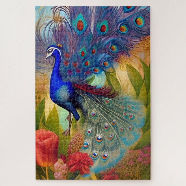 Pretty as A Peacock  Jigsaw Puzzle (Vertical)