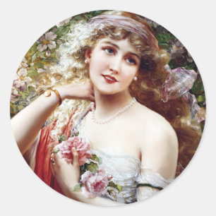 Pretty as a Rose Classic Round Sticker