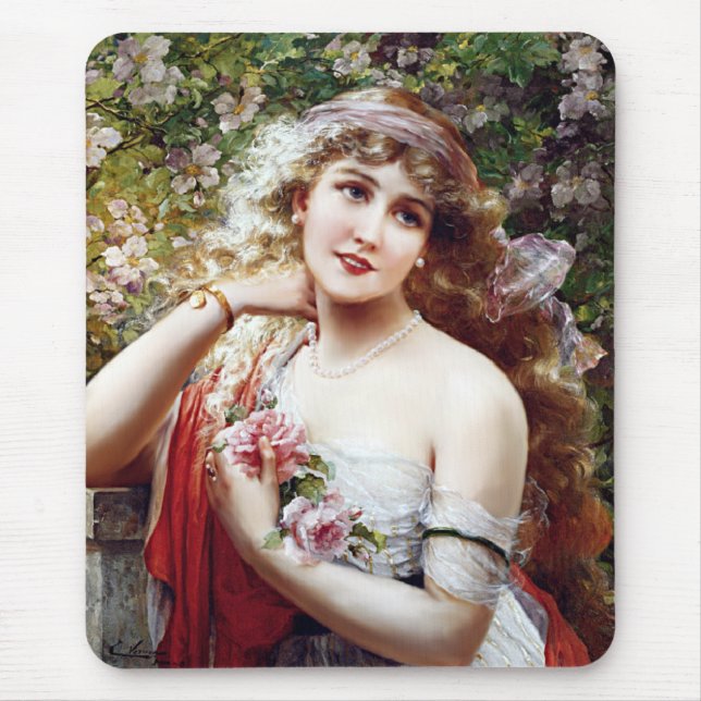 Pretty as a  Rose Mouse Pad (Front)