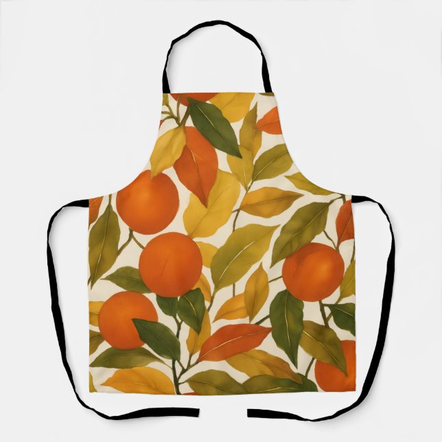 Pretty Autumn Fall Leaves Orange Tree Apron (Front)