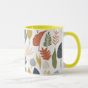 Pretty autumn leaf Colourful pattern Orange yellow Mug