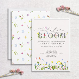 Pretty Baby in Bloom Wildflower Girl Baby Shower I Invitation
