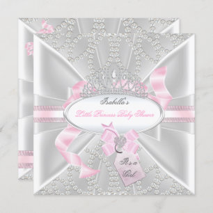 Pretty Baby Shower Girl Little Princess Diamonds 3 Invitation