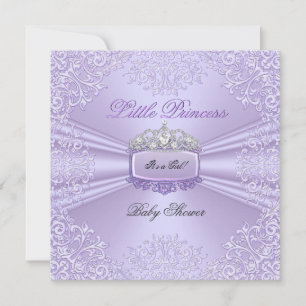 Pretty Baby Shower Girl Princess Tiara Lavender Invitation