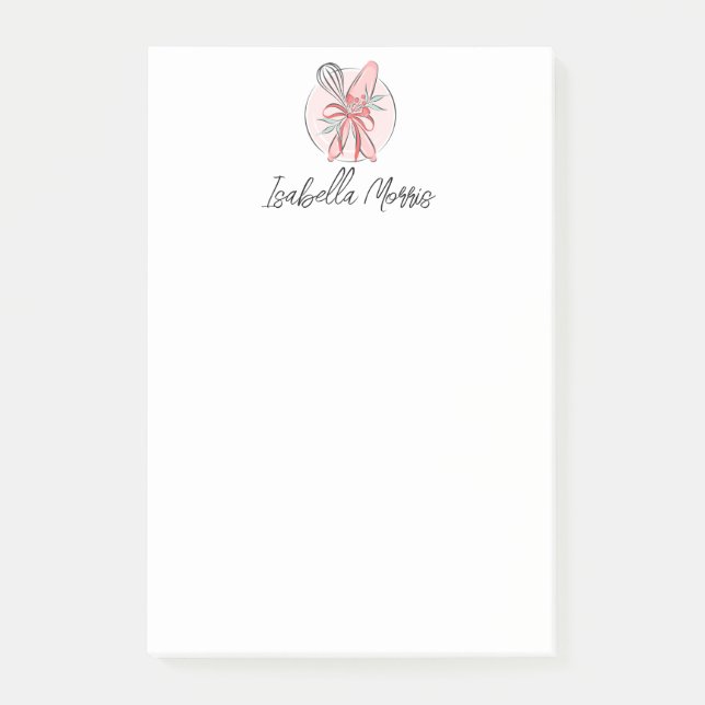 Pretty Baking Pastry Personalised  Post-it Notes (Front)