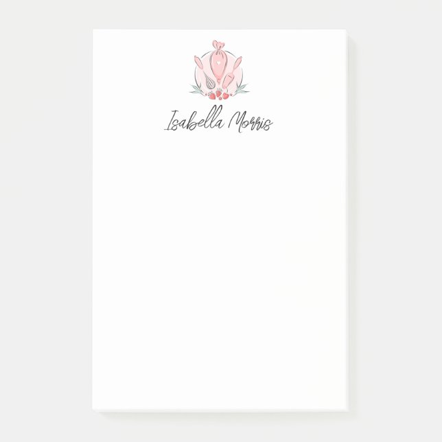 Pretty Baking Pastry Personalised  Post-it Notes (Front)