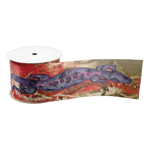 Pretty BALI LIZARD Design violet + your ideas Satin Ribbon