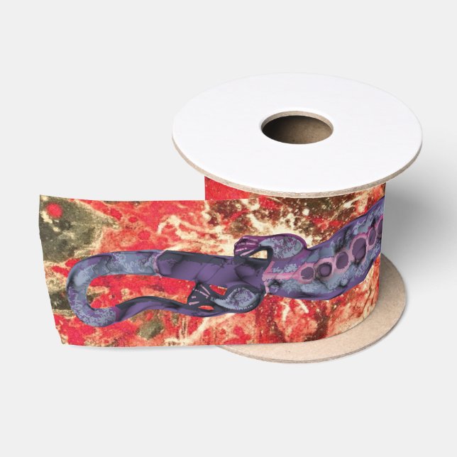 Pretty BALI LIZARD Design violet + your ideas Satin Ribbon (Spool)