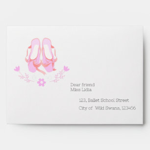 Pretty Ballerina girl Birthday Party Envelope
