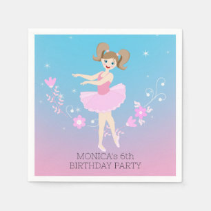 Pretty Ballerina girl Birthday Party Napkin