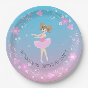 Pretty Ballerina girl Birthday Party Paper Plate