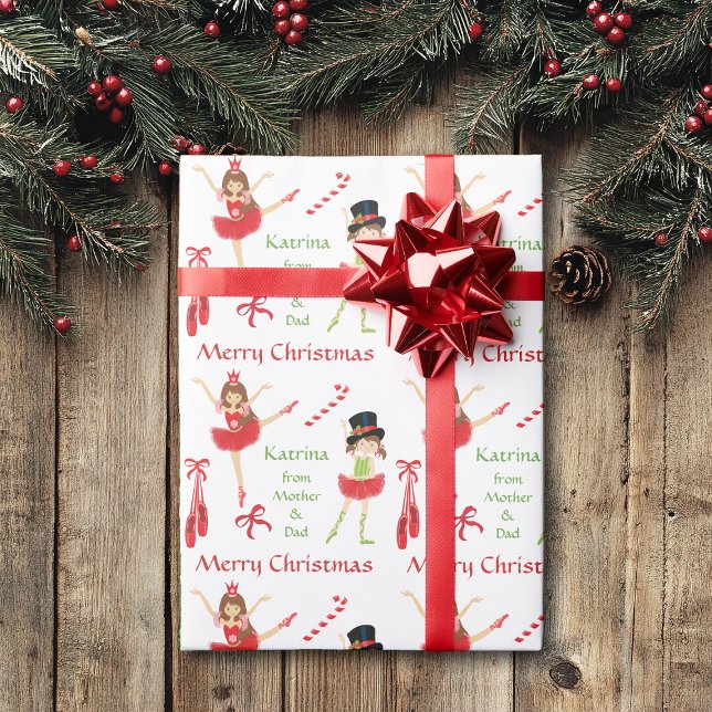 Pretty Ballerina Personalised Christmas Wrapping Paper (Creator Uploaded)