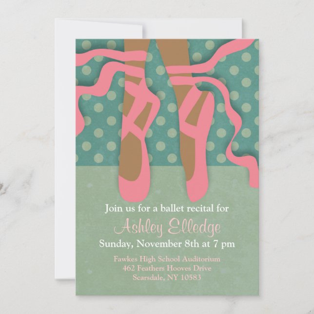 Pretty Ballet Recital Invitation (Front)