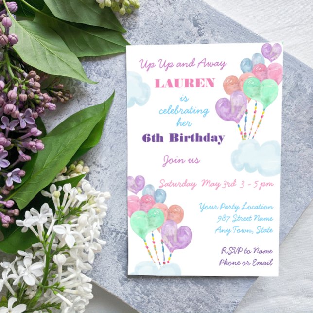 Pretty Balloon Birthday Invitation (Creator Uploaded)