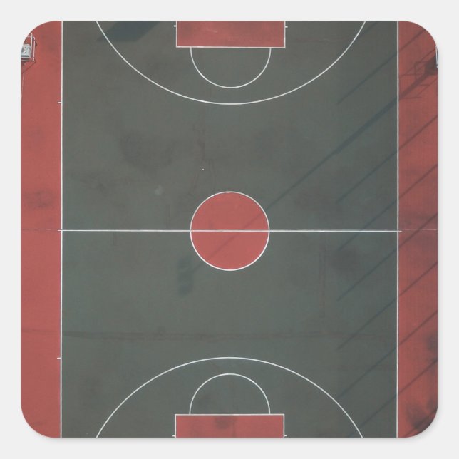 Pretty Basketball Artwork Square Sticker (Front)