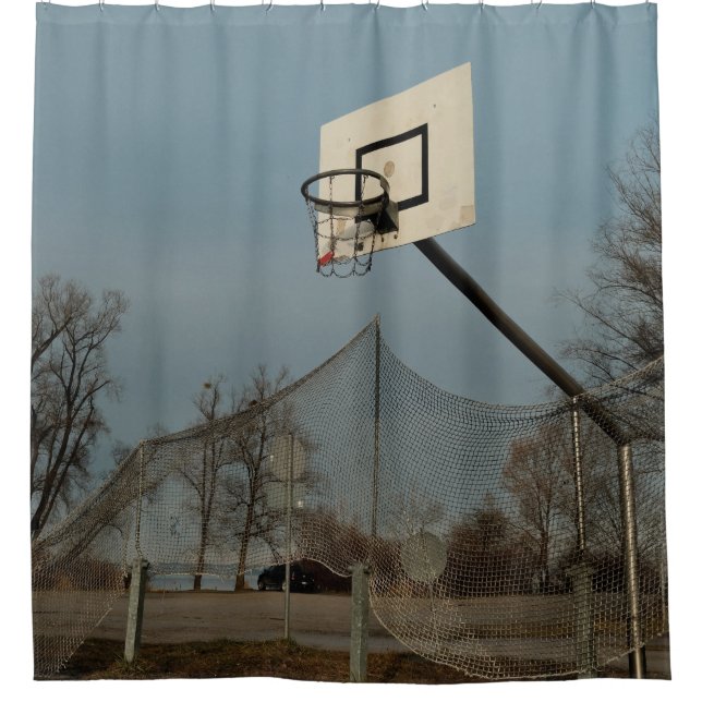 Pretty Basketball Shower Curtain (Front)