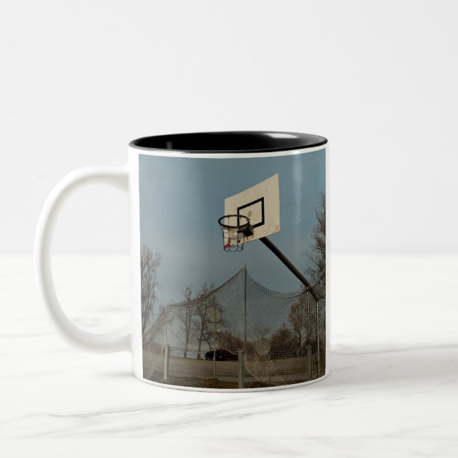 Pretty Basketball Two-Tone Coffee Mug (Left)