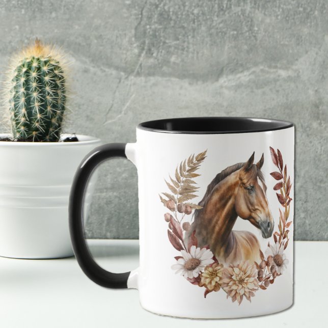 Pretty Bay Horse Autumn Wreath Mug (Creator Uploaded)