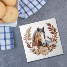 Pretty Bay Paint Horse Autumn Wreath