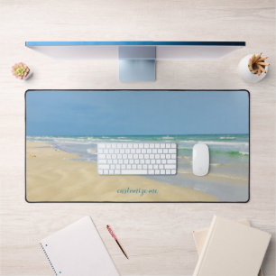 Pretty Beach House Personalised Coastal Photograph Desk Mat