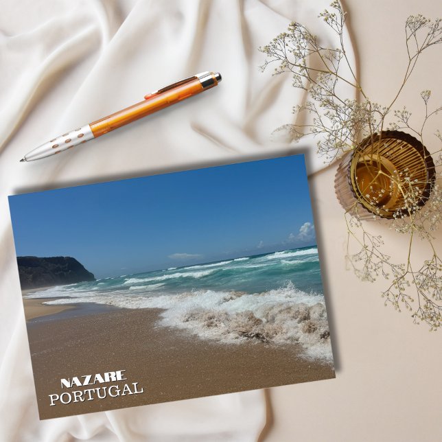 Pretty Beach Nazaré Portugal Photography,Travel Holiday Postcard (Creator Uploaded)
