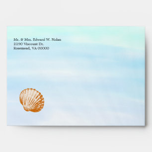 Pretty Beach Theme Wedding Invitation Envelope