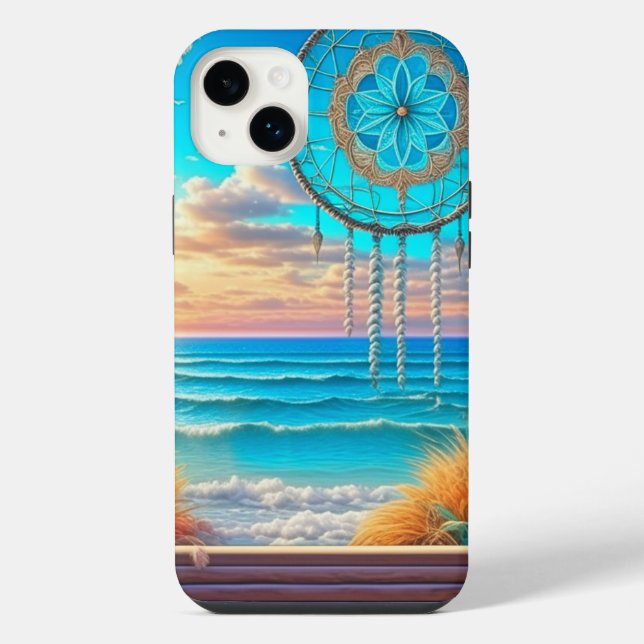 Pretty Beachy Dreamcatcher on Window  iPhone Case (Back)