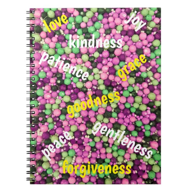 Pretty Beads & Virtue Spiral Notebook (Front)